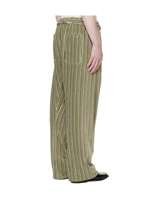 Edward Cuming Green Twisted Sweatpants for men