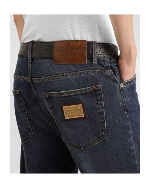 Dolce & Gabbana Blue Skinny Jeans for men
