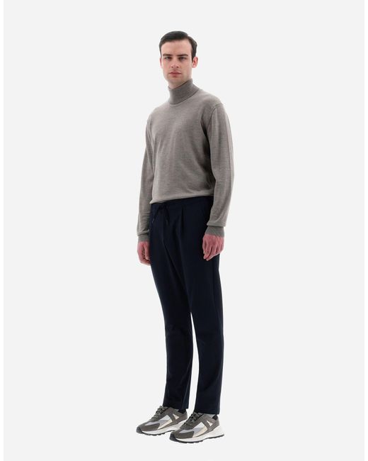 Herno Blue Tapered Leg Drawstring Trousers for men