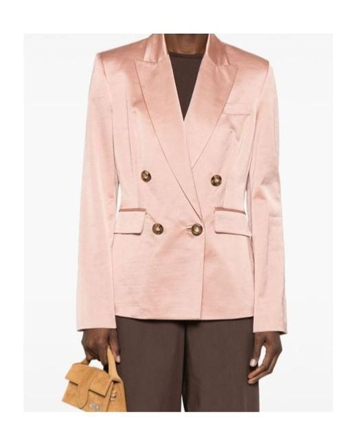 Pinko Pink Long-Sleeved Double Breasted Jacket