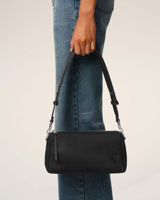 AMI Black Logo Patch Marcel Bag for men