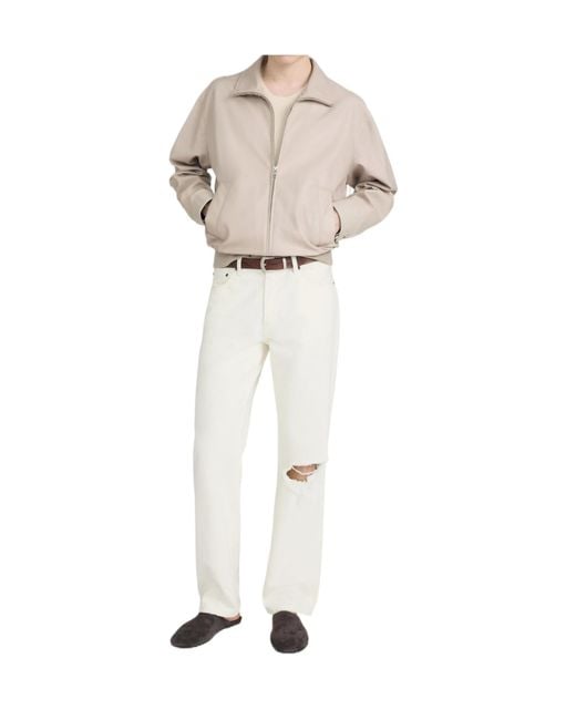 FRAME Natural Long-Sleeved Leather Jacket for men