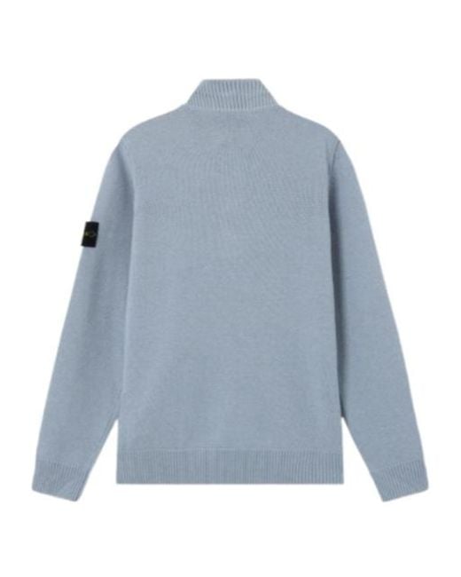 Stone Island Blue Regular-Fit Half-Zip Jumper With Button Placket for men