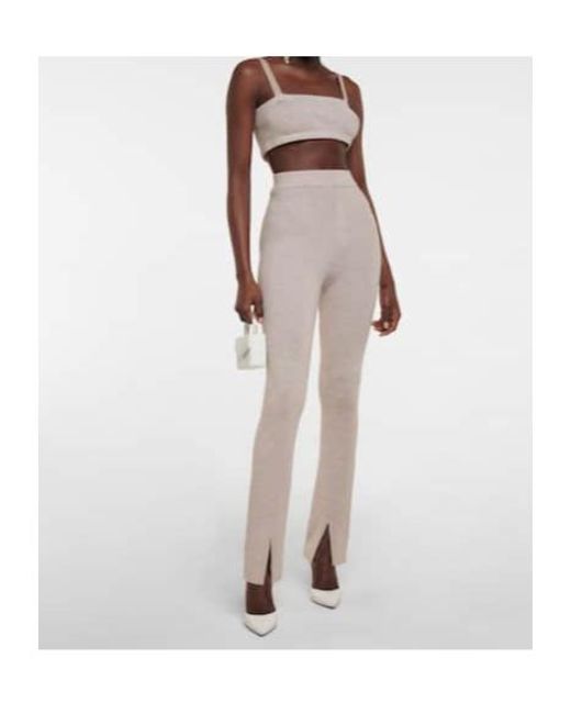 Magda Butrym Gray Wool, Silk And Cashmere Knit Pants