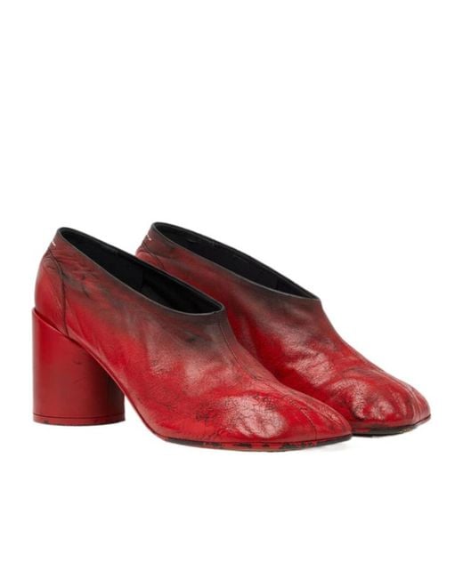 MM6 by Maison Margiela Red Anatomic Block-Heel Pumps