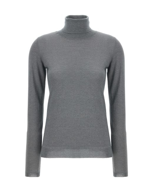 Brunello Cucinelli Gray Roll Neck Jumper
