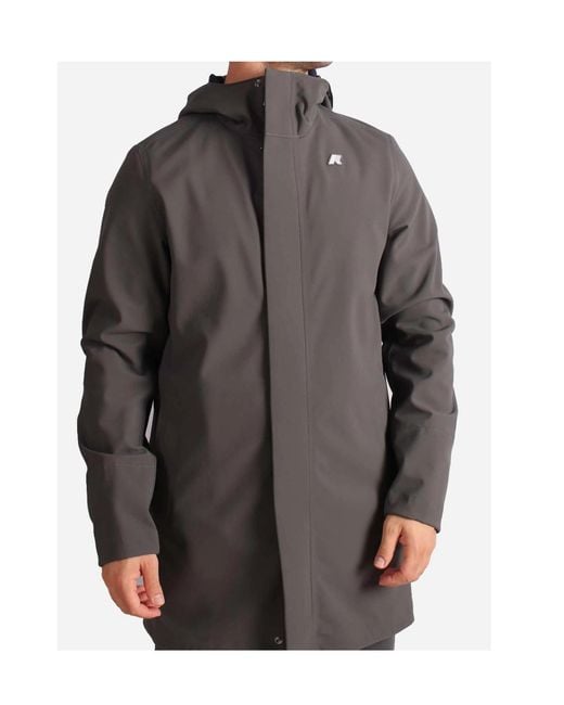 K-Way Gray Hooded Casual Jacket for men