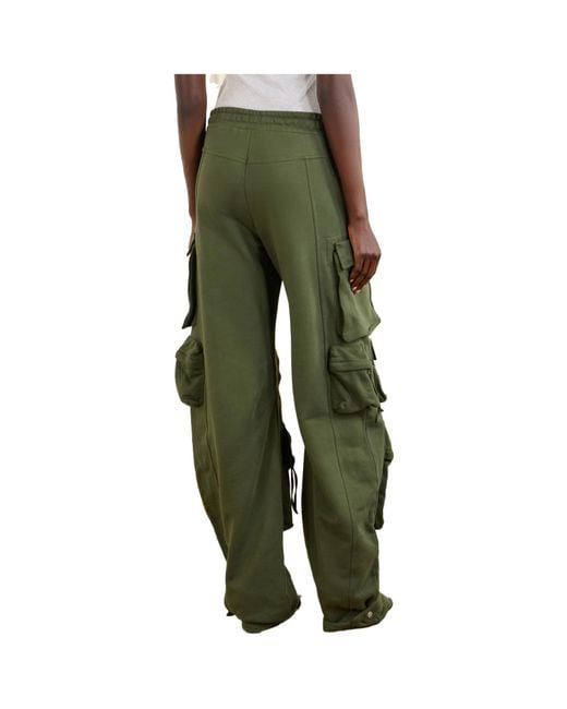 The Attico Green Cotton Tapered Cargo Pants