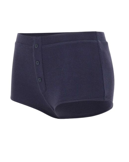 Entire studios Blue Limone Buttoned Booty Shorts