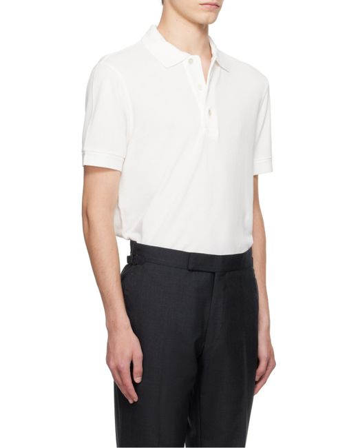Tom Ford White Short-Sleeved Polo Shirt for men