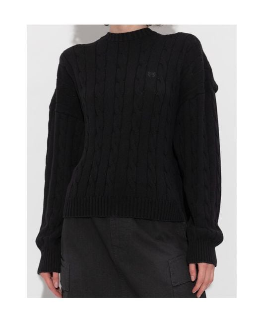 Balenciaga Black Logo Embroidered Knit Sweater