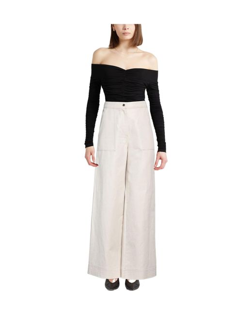 Max Mara White Plain Colour Casual Trousers