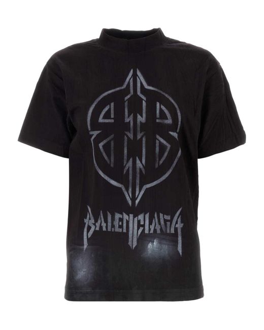 Balenciaga Black Bb Logo Printed Crewneck T-Shirt