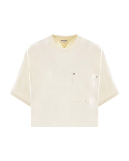 Bottega Veneta White Cropped Crewneck T-Shirt
