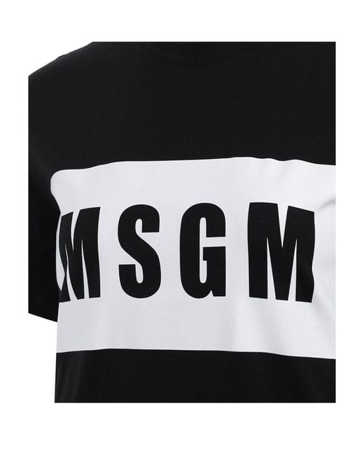 MSGM Black Logo Short-Sleeved T-Shirt