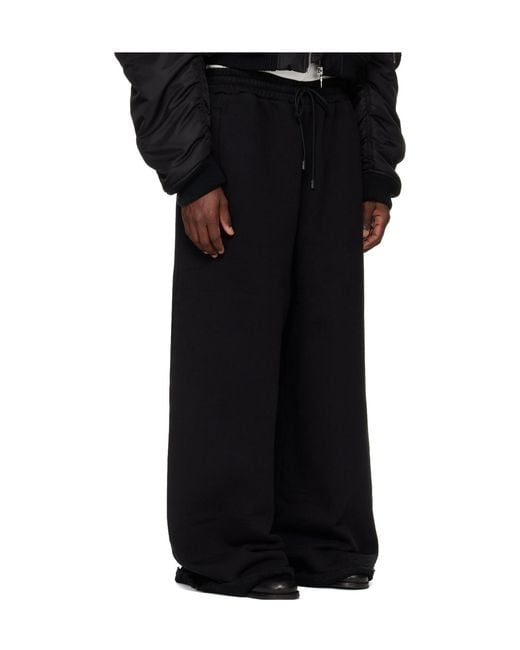 Lu'u Dan Black Raw-Cut Bontan Drawstring Casual Pants for men