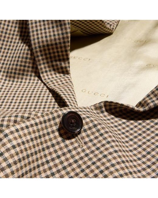 Gucci Brown Checked Single-Breasted Blazer for men