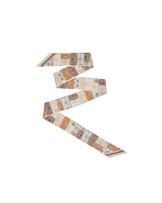 Fendi White All-Over Baguette Motif Printed Two-Sided Bandeau