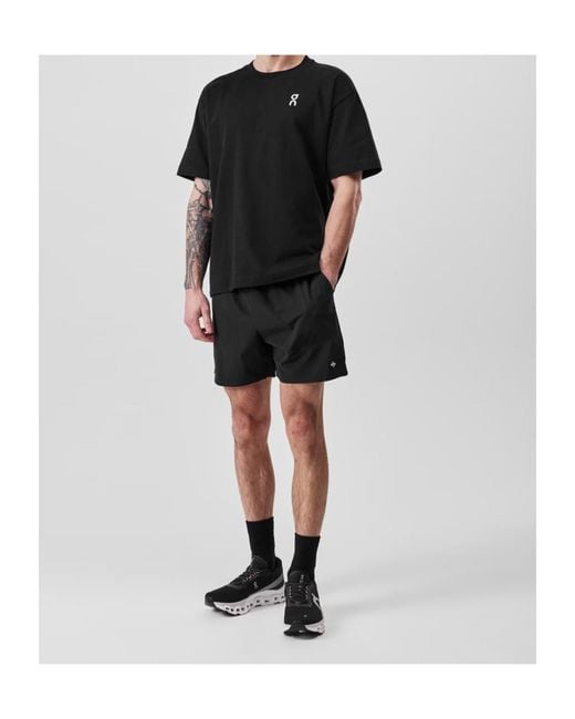On Shoes Black Logo Crew Neck T-Shirt for men