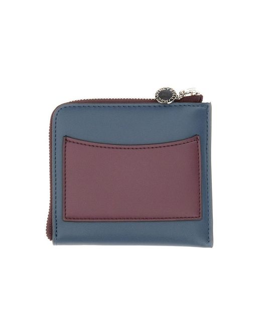 Stella McCartney Blue Perforated Logo Zipped Wallet
