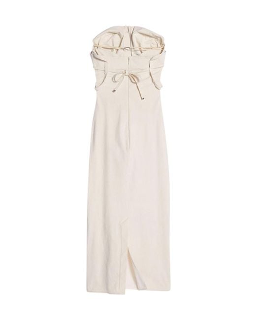 Jacquemus White Strapless Cut-Out Detailed Dress