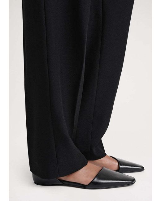 Totême Black The Asymmetric D'Orsay Leather Ballerina Shoes