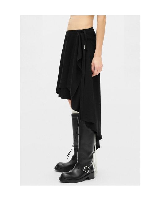 Ann Demeulemeester White Layered Asymmetric Skirt