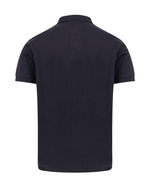 Stone Island Blue Logo Patch Short-Sleeved Polo Shirt for men