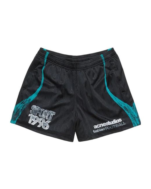 Acne Blue Casual Graphic Shorts