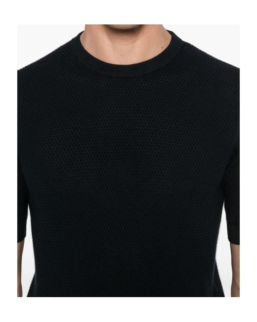 Zegna Black Knitted T-Shirt for men