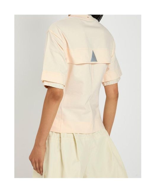 Moncler Natural Logo-Appliquéd Stretch-Cotton T-Shirt