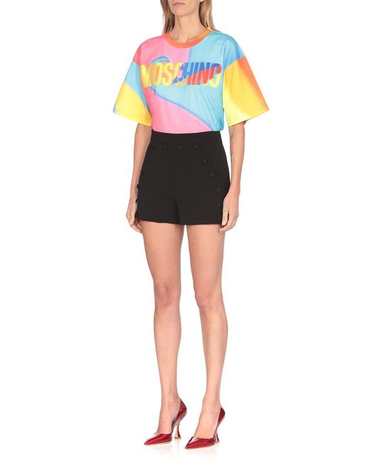 Moschino Pink Double Question Mark Print T-Shirt