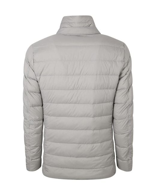Herno Gray La Giacca High Neck Quilted Coat for men