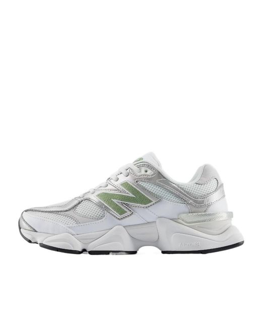 New Balance White 9060 Lace-Up Sneakers for men