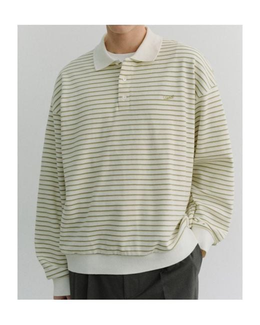 DUNST White Striped Polo Shirt for men