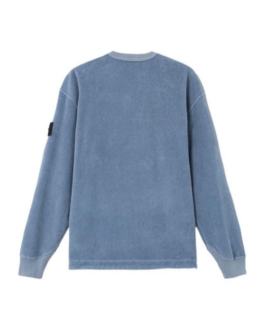 Stone Island Blue Logo-Patch Sweater for men