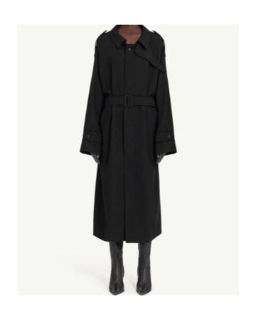 MM6 by Maison Martin Margiela Black Double-Breasted Belted Coat