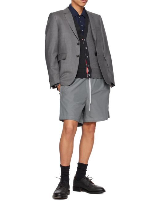 Thom Browne Black Color-Block Buttoned Cardigan for men