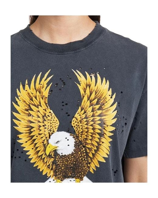Satisfy Blue Mothtech Eagle Graphic T-Shirt