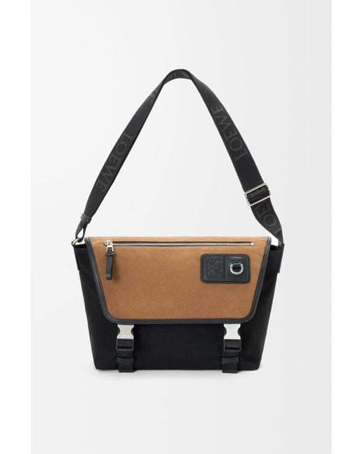 Loewe Black Medium Flex Messenger Bag for men