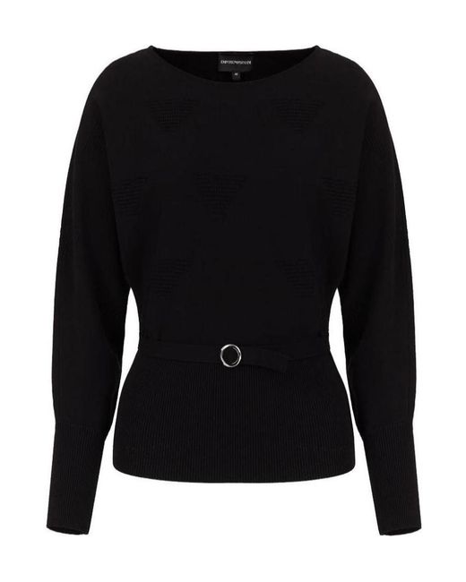 Emporio Armani Black Logo Jacquard Pullover