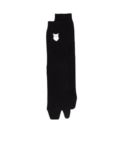 Maison Margiela Black Embroidered Tabi Toe Socks
