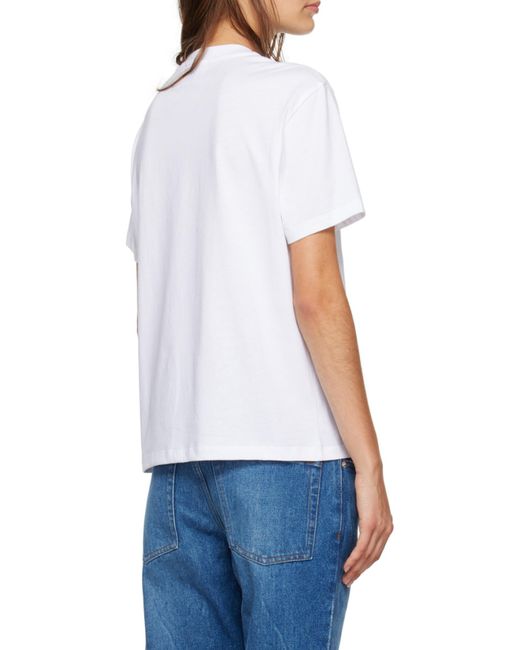 AMI White Short Sleeved Crewneck T-Shirt for men