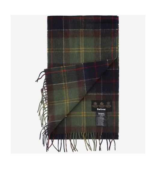 Barbour Black Tartan Printed Scarf for men