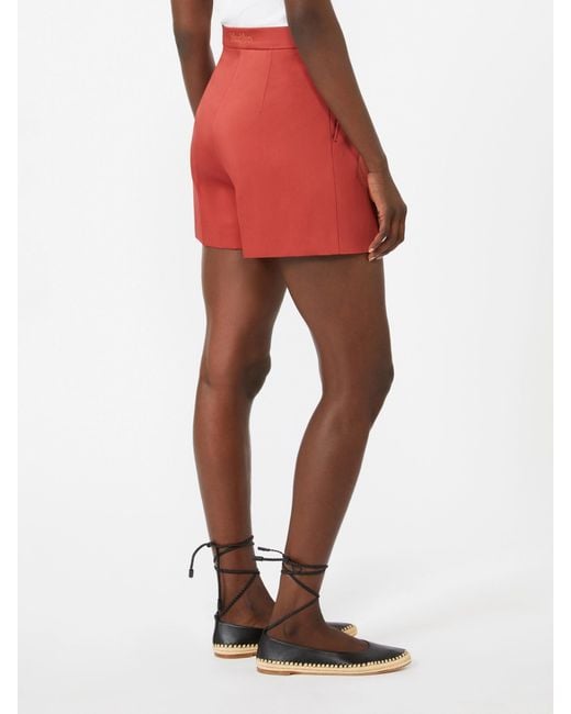 Max Mara Red Tabacco Pleated Shorts