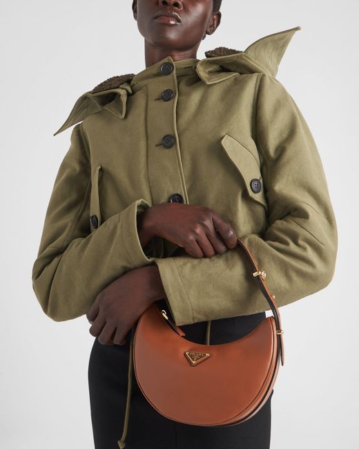 Prada Brown Arqué Zipped Shoulder Bag
