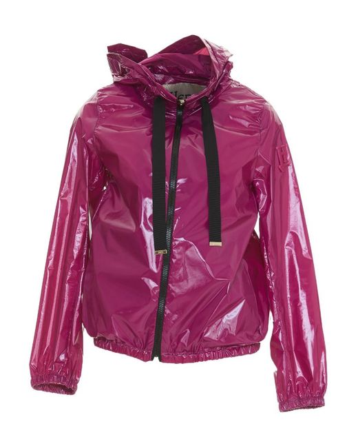 Herno Purple High-Shine Drawstring Jacket