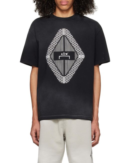 A_COLD_WALL* Black A-Cold-Wall* Gradient Logo Printed Crewneck T-Shirt for men