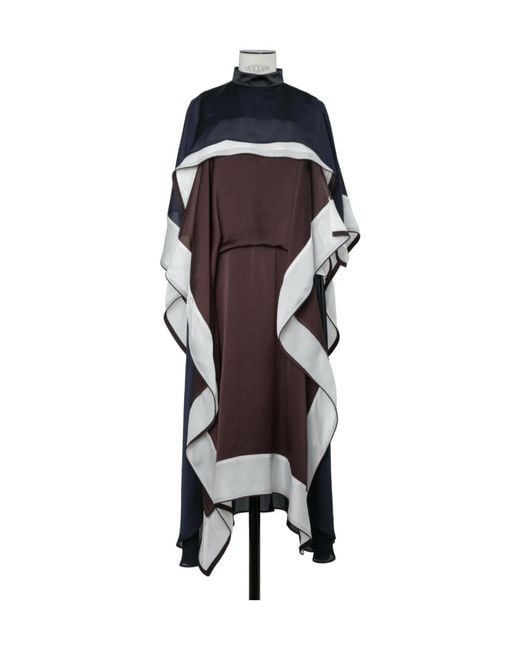 Sacai Multicolor Satin X Chiffon Dress