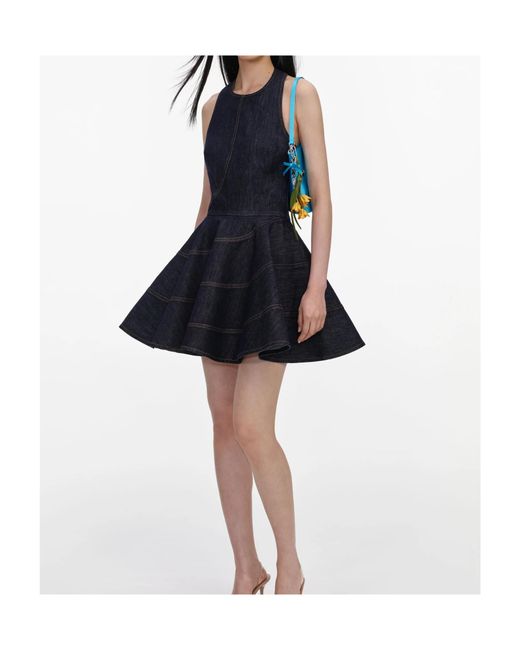 Self-Portrait Blue Denim Halterneck Mini Dress